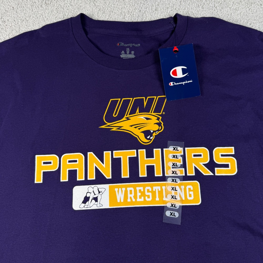 UNI Panthers Wrestling Champion T-Shirt Adult XL Northern Iowa NWT
